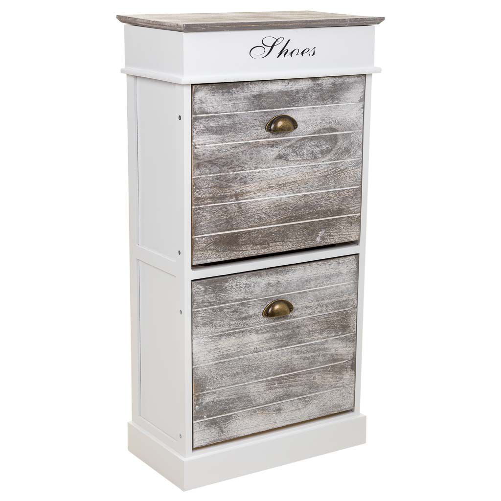 Zapatero Madera De Paulownia, Mdf Blanco 28x50x98cm, El mejor complemento para tu hogar