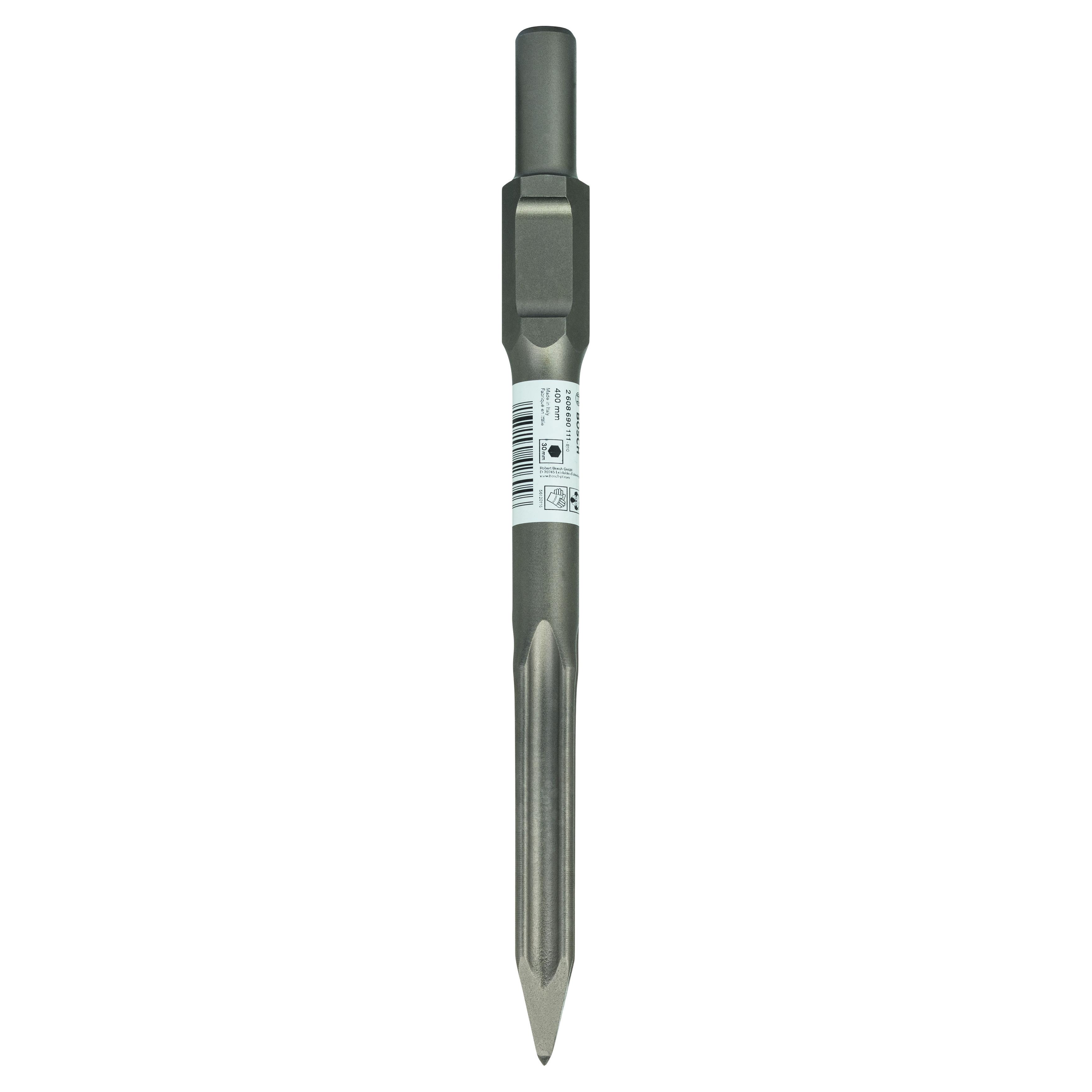 Cincel puntiagudo con inserción hexagonal de 30 mm 400 mm | BOSCH 2608690111
