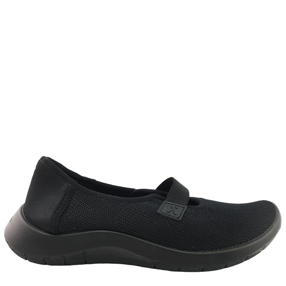 Cómoda  Bailarina deportiva mujer Arcopedico CIBELE en suave y fresco tejido elástico tricotado negro adaptable. Suela ligera. Sistema Doble Arco para asegurar el apoyo Altura Tacón bajo (3-5 cm) Referencia 1751-H72