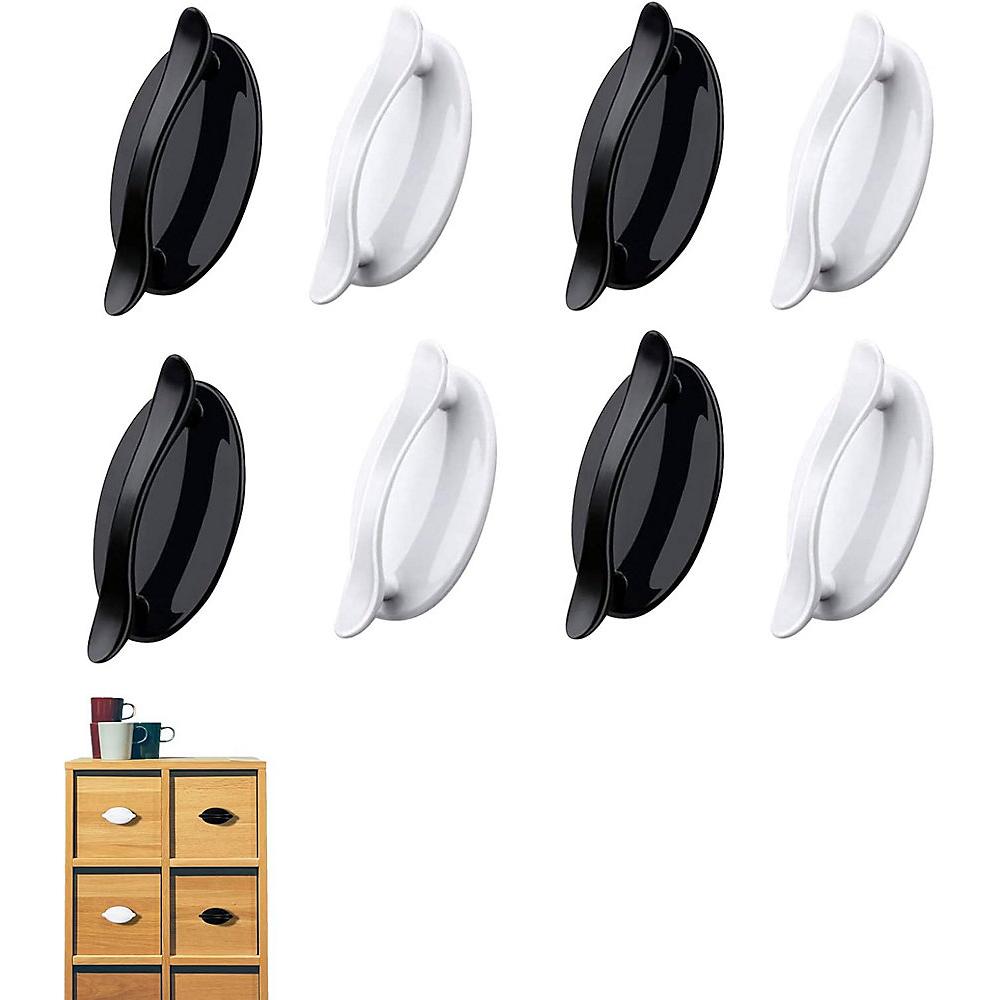 CA 8 Manijas autoadhesivas para puertas, manijas auxiliares para ventanas, manijas adhesivas (negro/blanco)