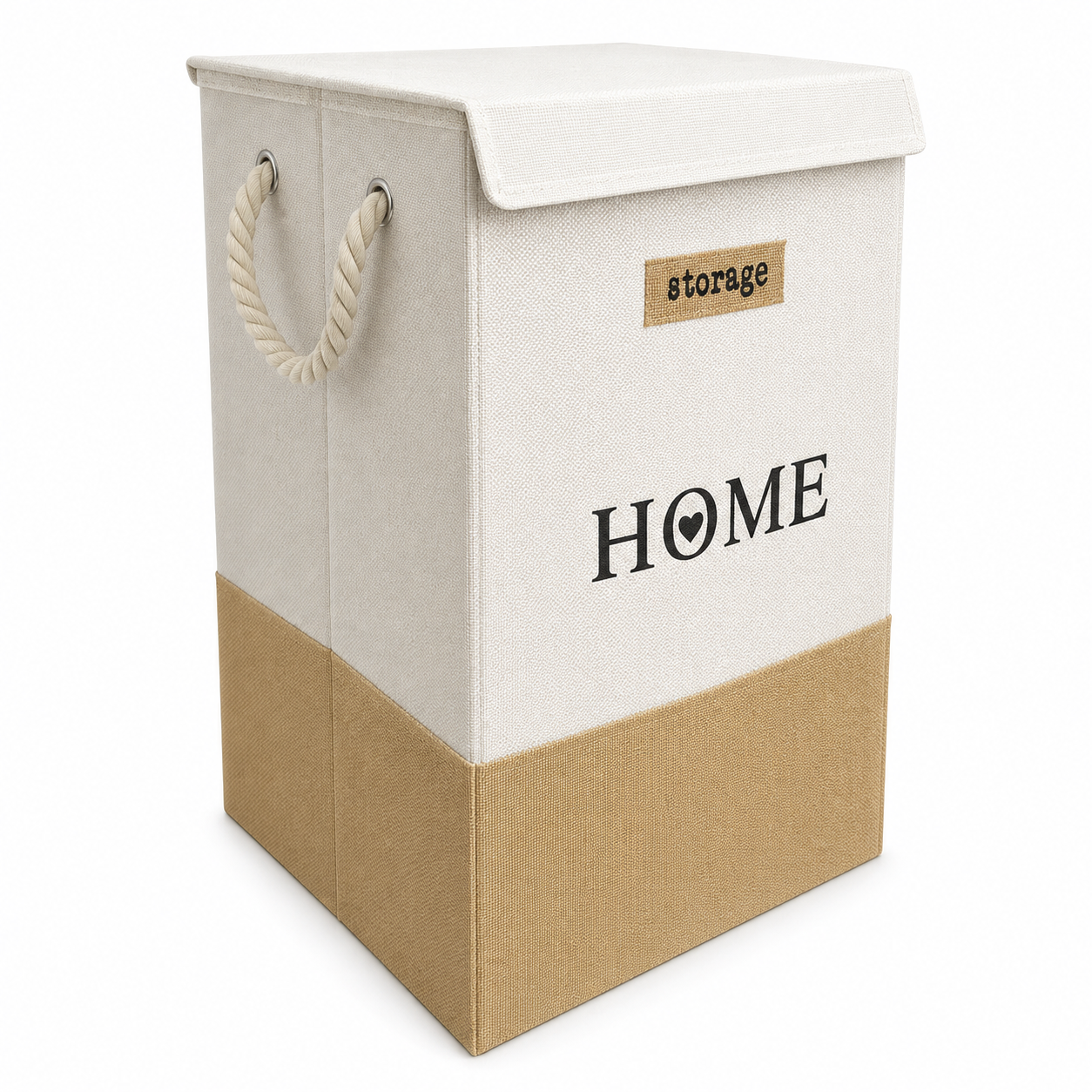 Cesto de Ropa Sucia con Tapa y Asas, Cesta Plegable de Almacenamiento 33 × 33 × 53 cm, Organizador para Dormitorio, Baño y Lavandería, Disponible en Beige, Gris y Negro