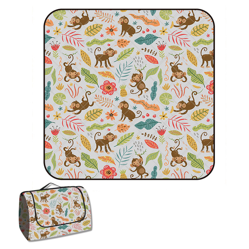 Manta de Picnic Estera Impermeable, Algodón Grueso, Ideal para Frutas, Equipo al Aire Libre, Dibujos Animados