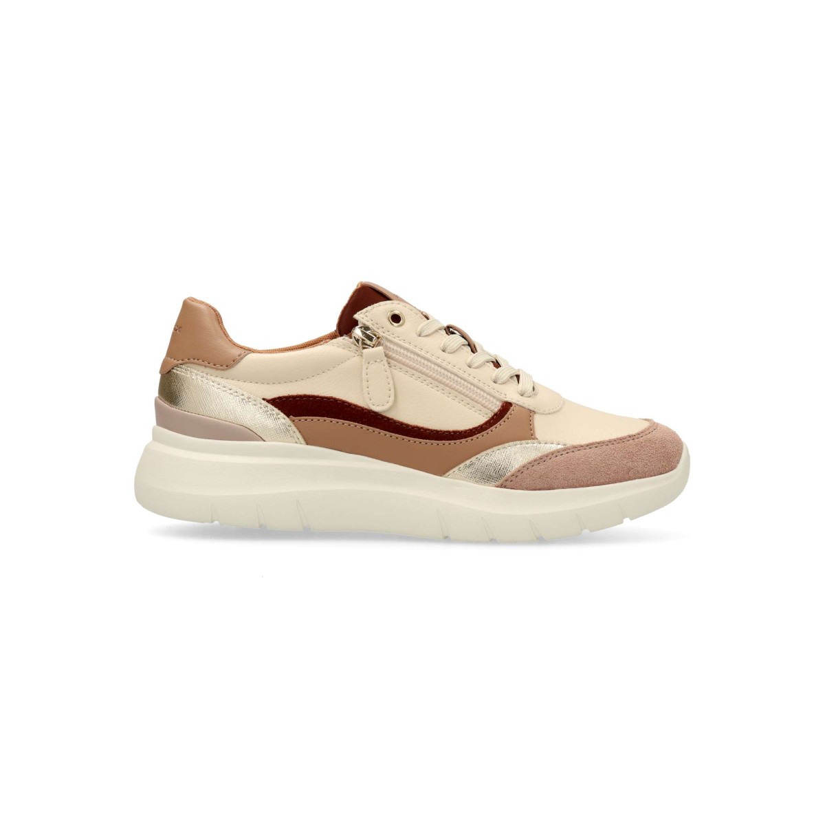 Geox - Zapatillas deportivas Plummery para mujer, de piel y sintético con suela de goma, cómodas y transpirables
