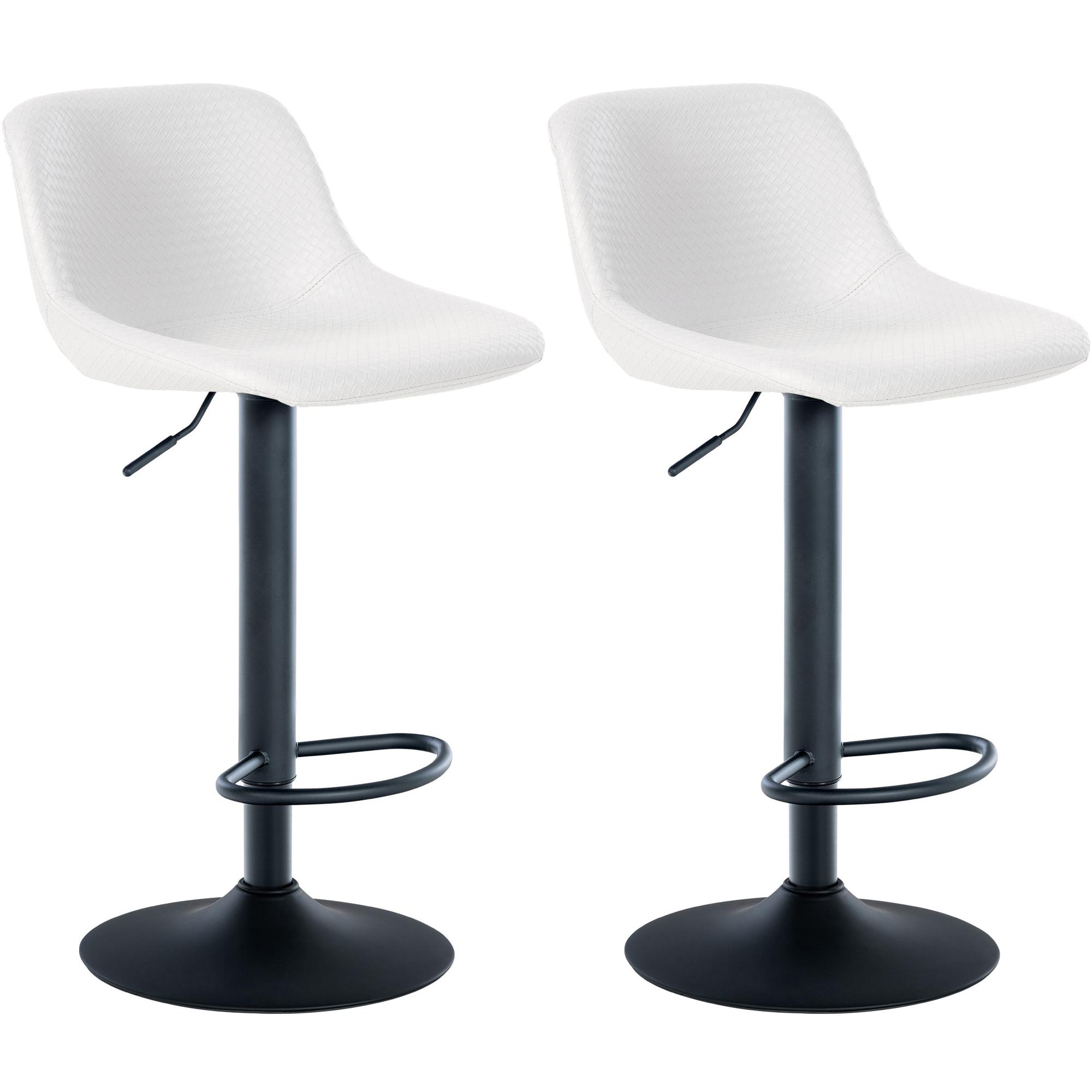 Set de 2 Taburetes de bar Loft Blanco,Simil cuero