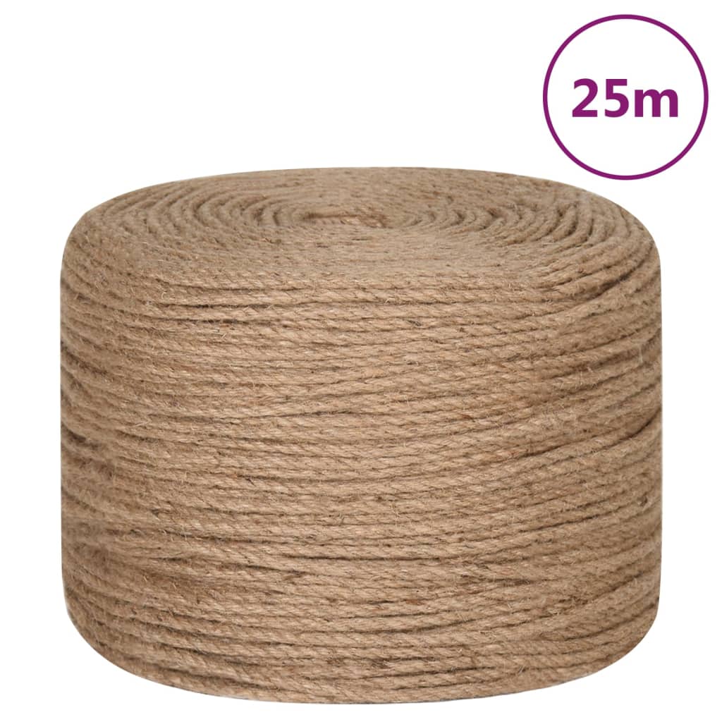 vidaXL Cuerda de yute 25 m de longitud cuerda de cáñamo Diámetro 6 mm,  8 mm,  10 mm y mas
