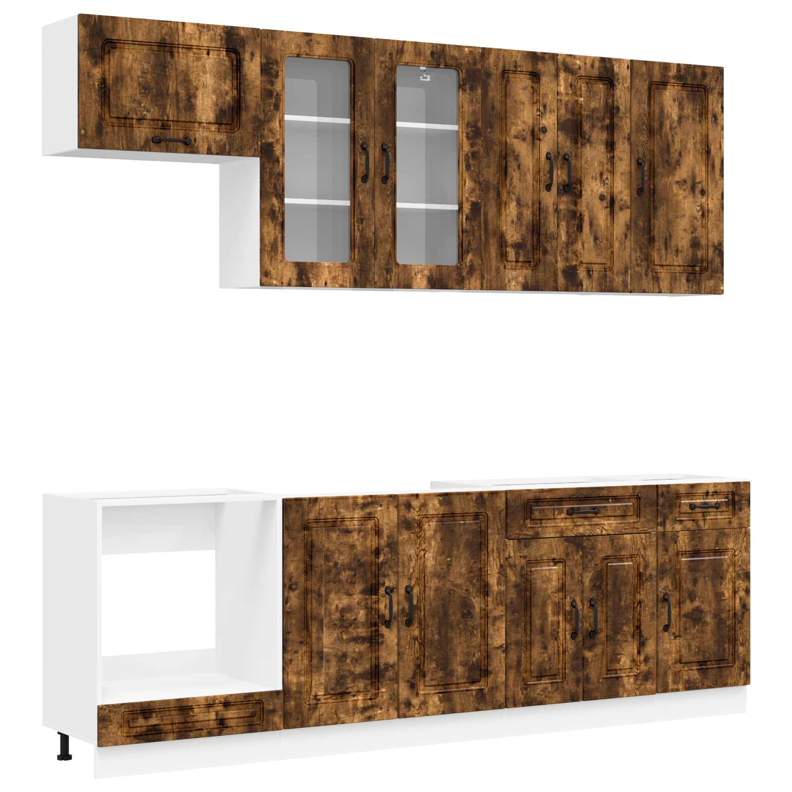 vidaXL Unidad de cocina KALMAR 8 uds.  Madera de ingeniería Multicolor