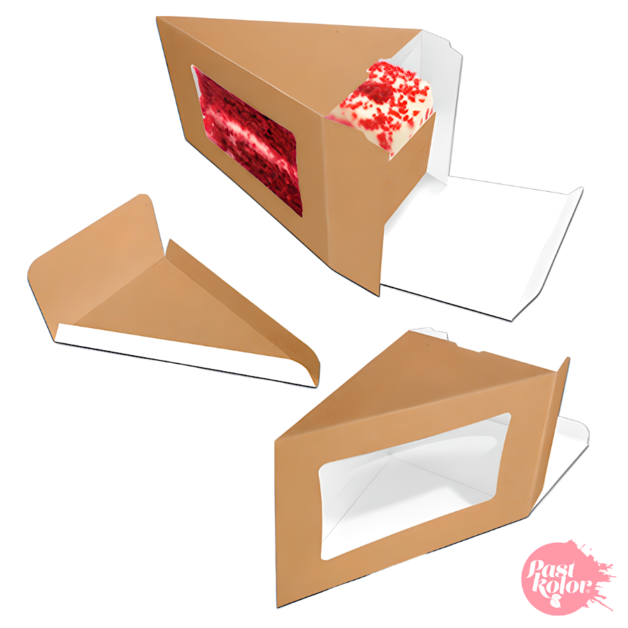Caja de Cartón con Ventana para Porción de Tarta - Glotomania