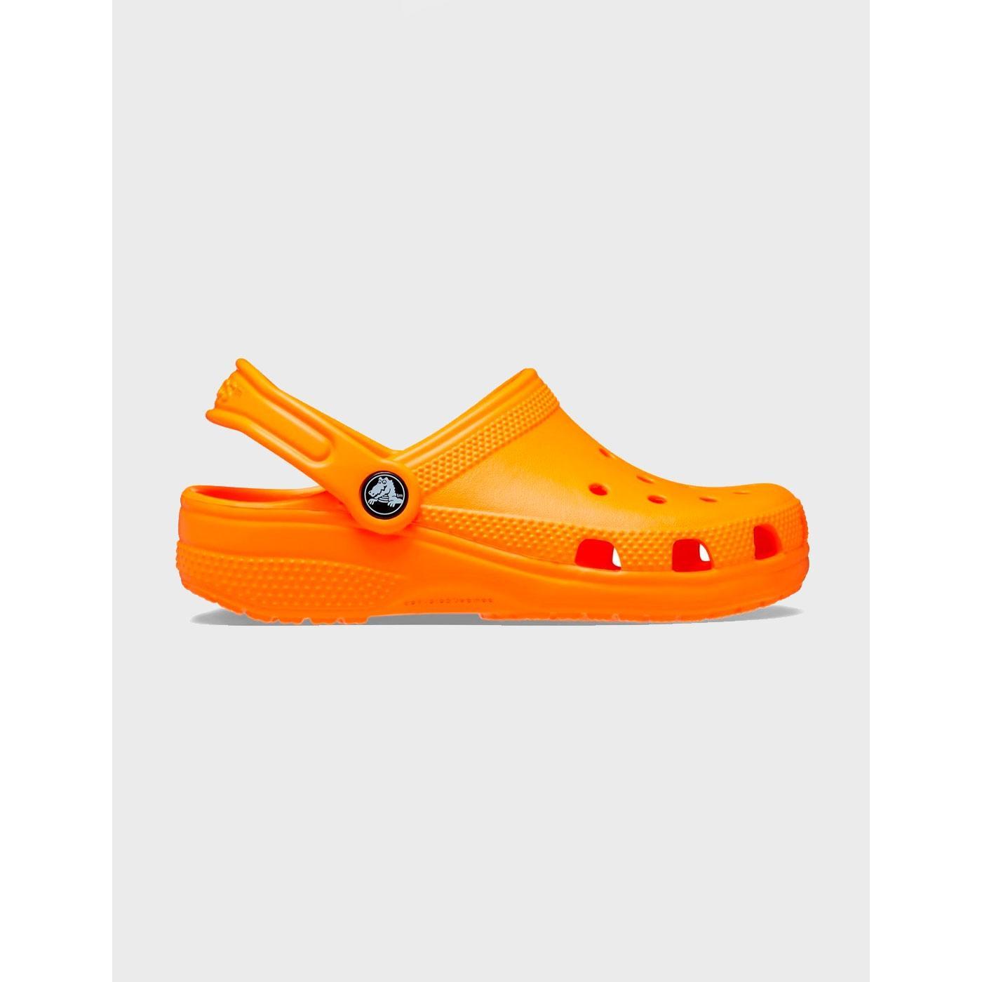 Zuecos Crocs Classic Clog K Orange naranjas para niño y niña
