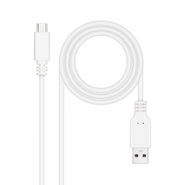 Nanocable cable 2.0 3a usb-c macho a usb-a macho - longitud 1m - color blanco