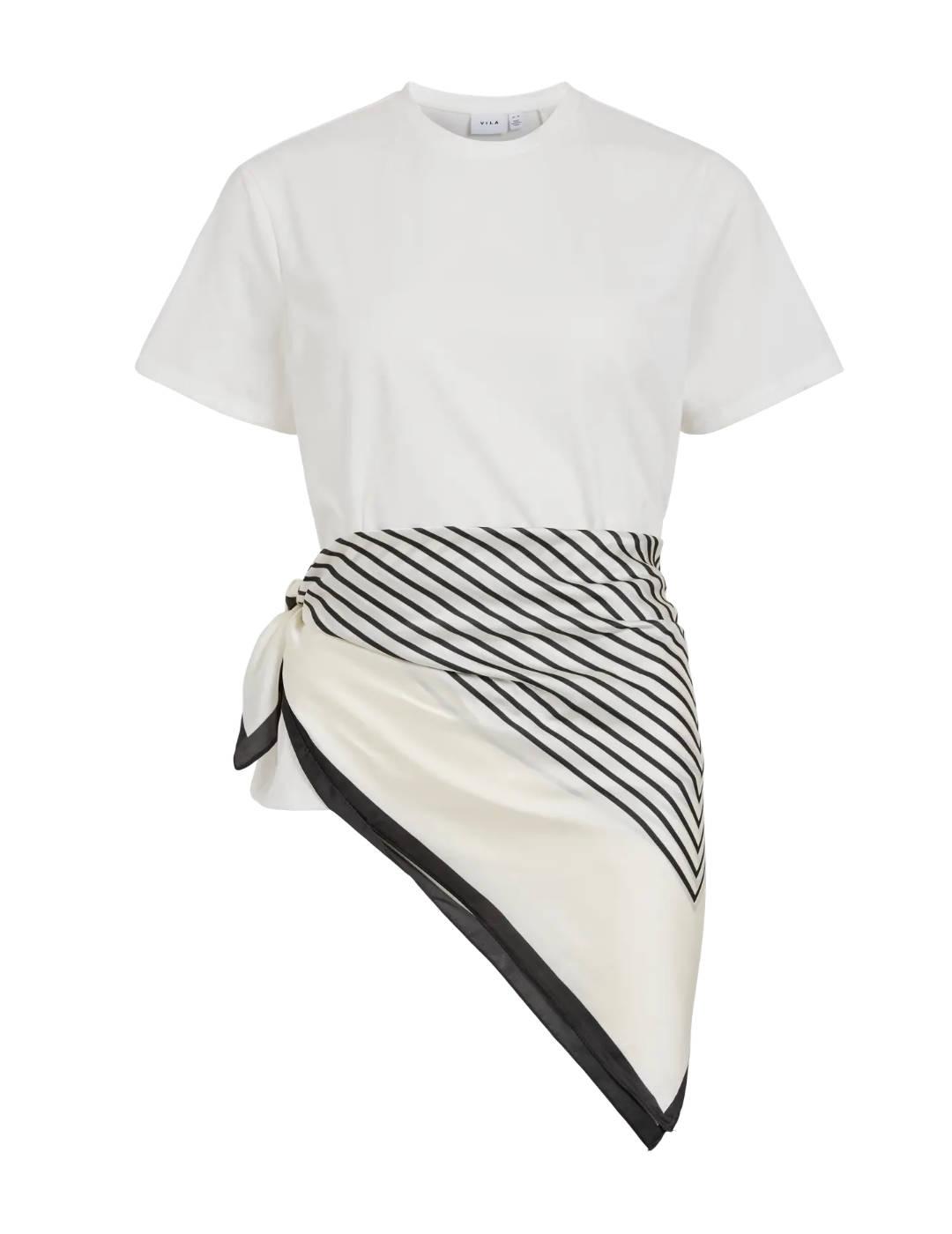 Camiseta Vila Tessa blanco manga corta para mujer