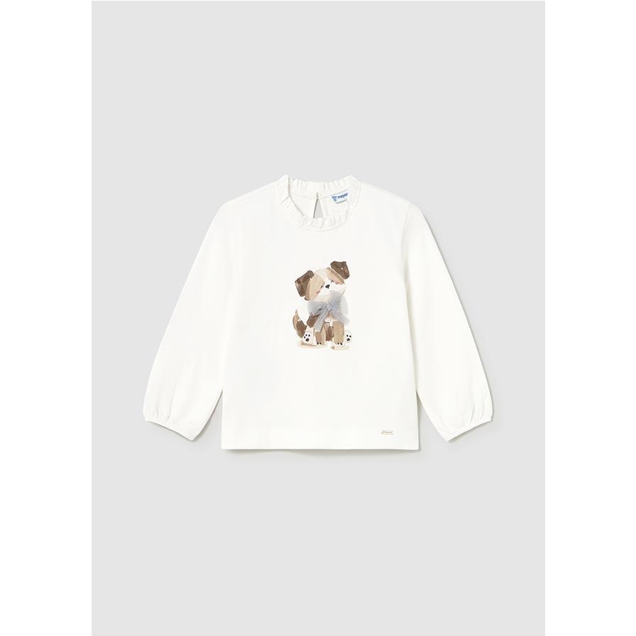 Mayoral - Camiseta vestir para niña, estilo clásico con corte cómodo y acabado refinado, color beige, ideal para ocasiones formales e informales