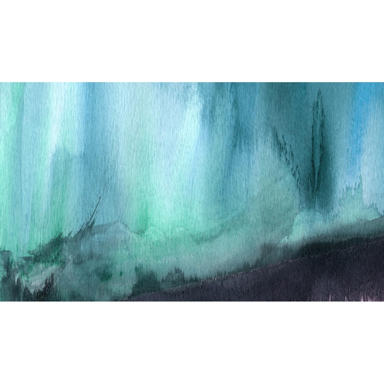 Cuadro decoración pared LIENZO SIN ENMARCAR horizontal grande "VERDE ABISMO" 130x75 140x80 150x90 Lienzo Alta Calidad Baños salones dormitorio Hall color agua turquesa azul verde Arte contemporáneo natural naturaleza Ref ANA DURAN A 520