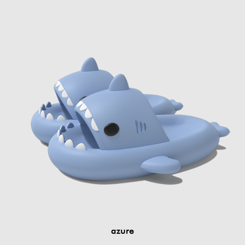 CA Pantuflas de tiburón para niños de segunda generación, con dibujos animados para niños y niñas, suela gruesa para interiores, fondo suave y antideslizante.