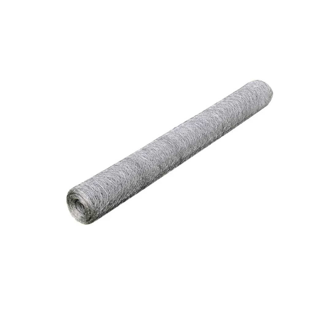 vidaXL Malla de alambre de acero galvanizado plateada 25x0,75 m