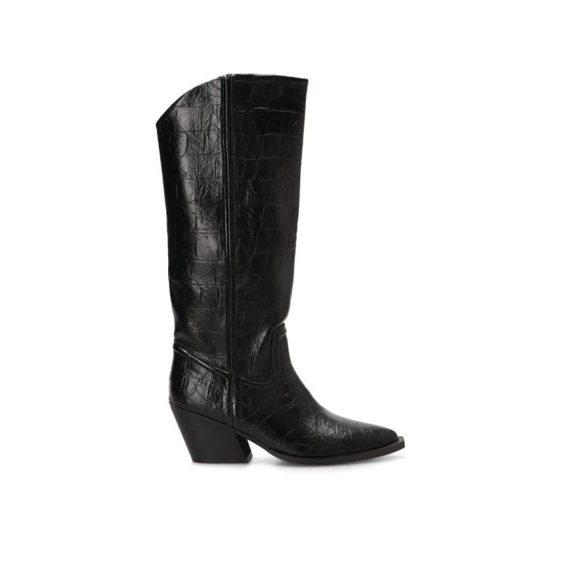 Bota Campero Corina - Mujer - Tacón Medio - Modelo M6764 - Color Negro