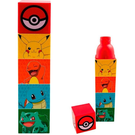 Cantimploras Pokémon, Aluminio Resistente y Ligero, Tapón Antigoteo con Boquilla, Reutilizables para Agua, para Cole y Excursiones, Diseño Pikachu y Personajes, Regalo Infantil