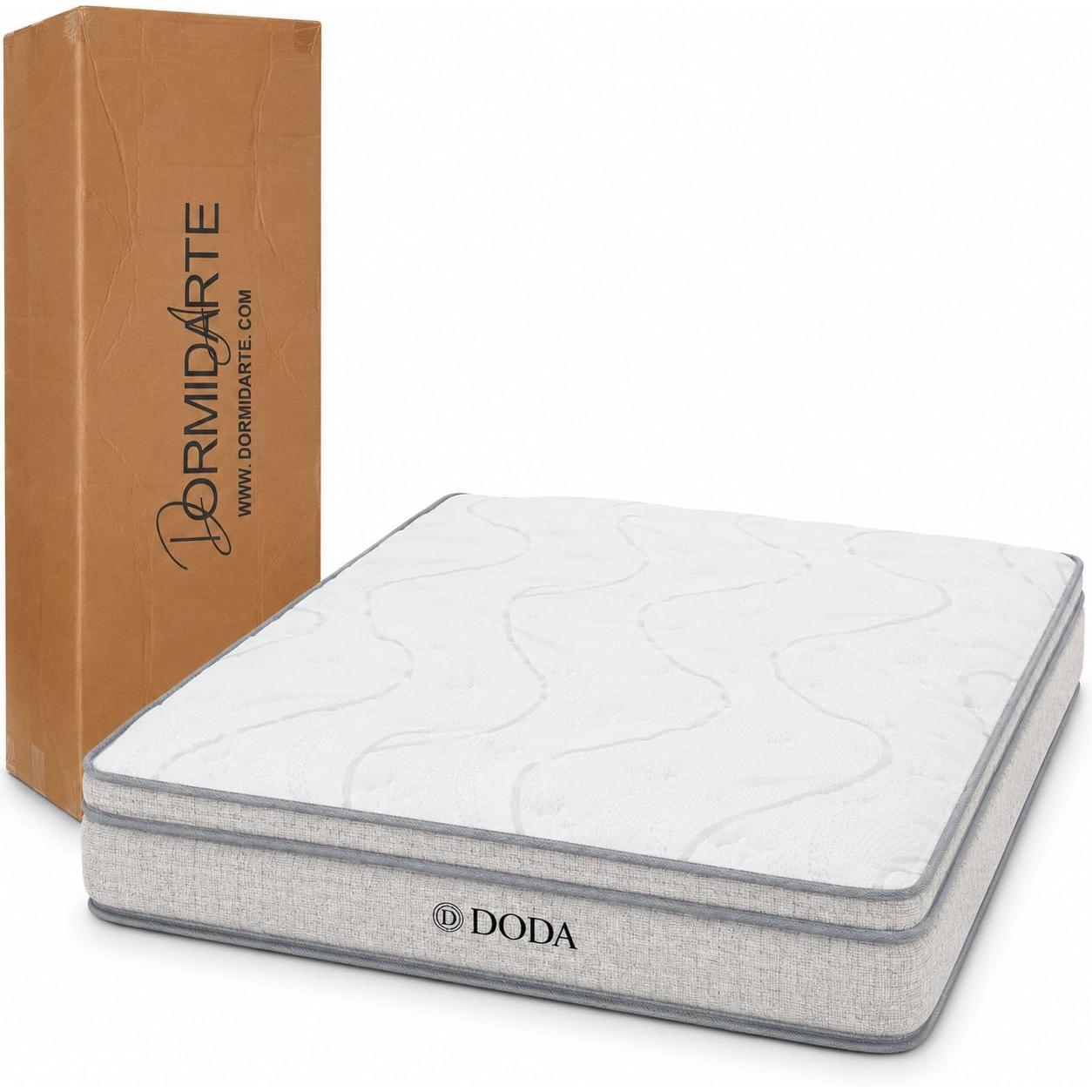 Colchón 90 x 190 cm viscoelástico y muelles ensacados con refuerzo perimetral 7 cm, firmeza alta extrafirme 25 cm, tejido stretch transpirable para somier y canapé