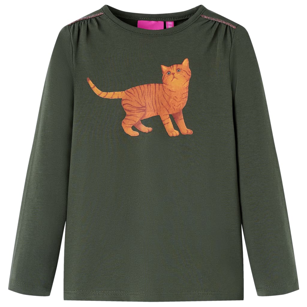 Camiseta infantil de manga larga naranja tostado 128 en color orange/Caqui