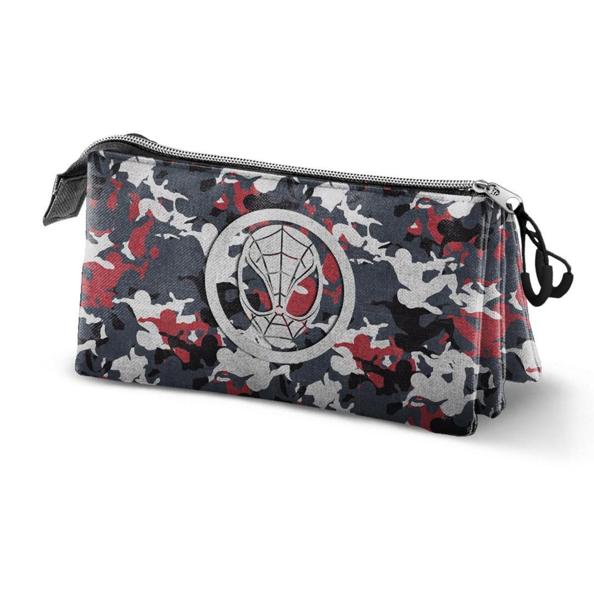 Spiderman Spidercammo-Estuche Portatodo Triple ECO, Negro