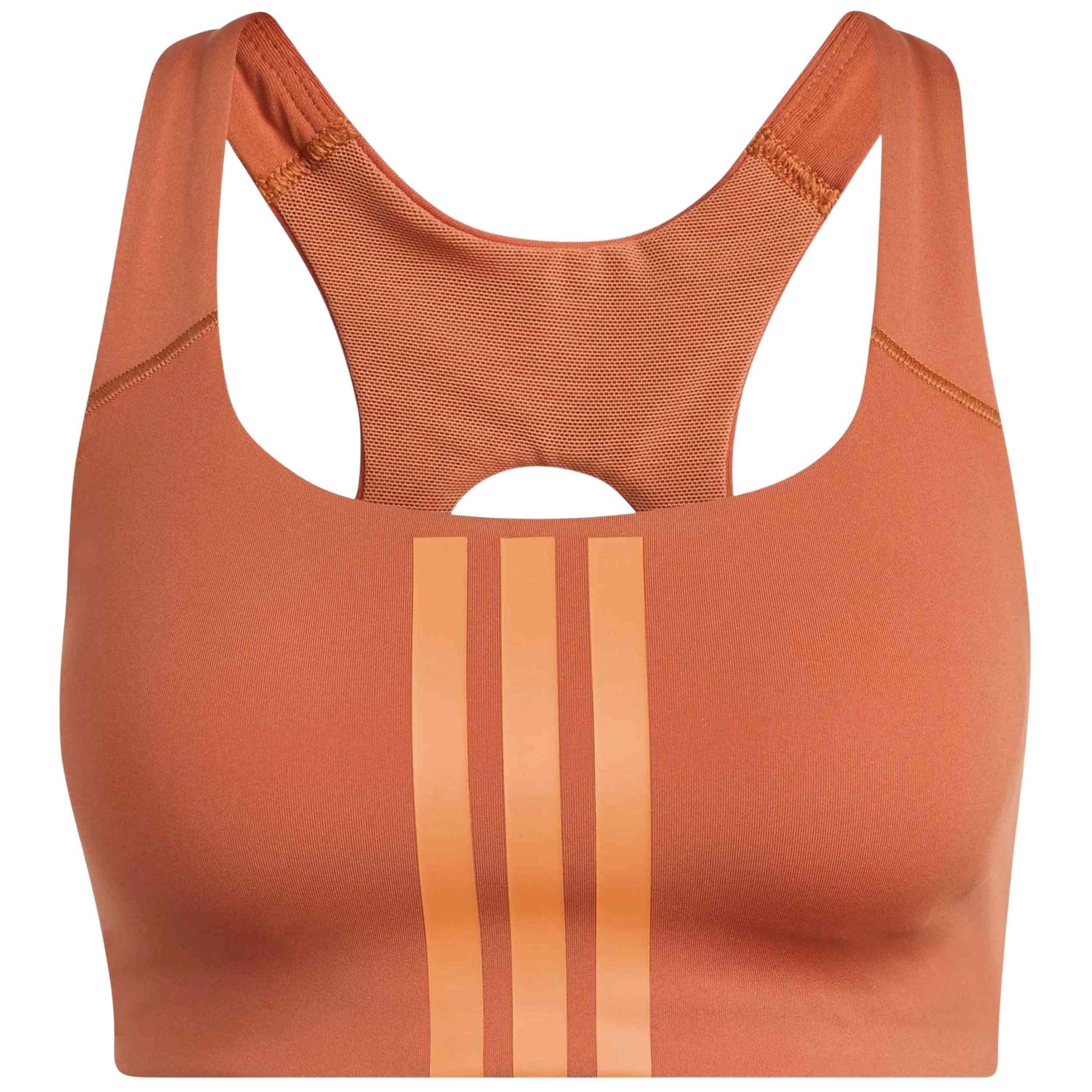 Top Adidas modelo Sujetador adidas Optime Workout 3-Stripes naranja para Mujer en color Naranja