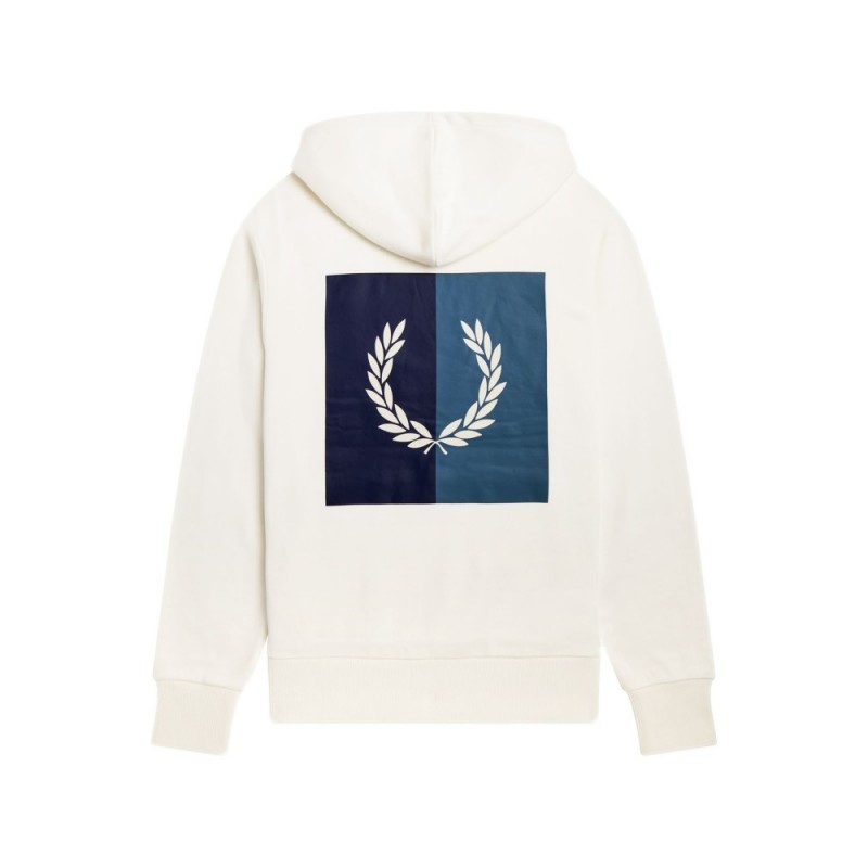 SUDADERA FRED PERRY BLANCA LAUREL WREATH HOODED SWEAT