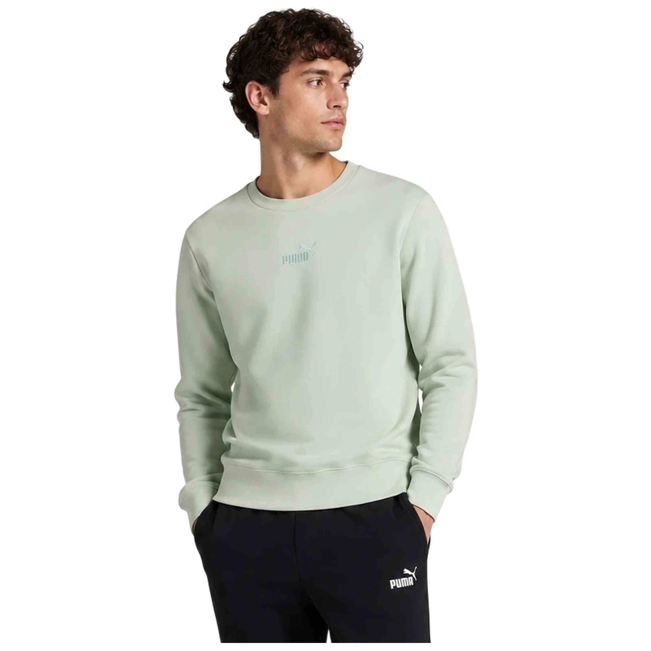 Sudadera Puma modelo Ess Small No.1 Logo en color Verde