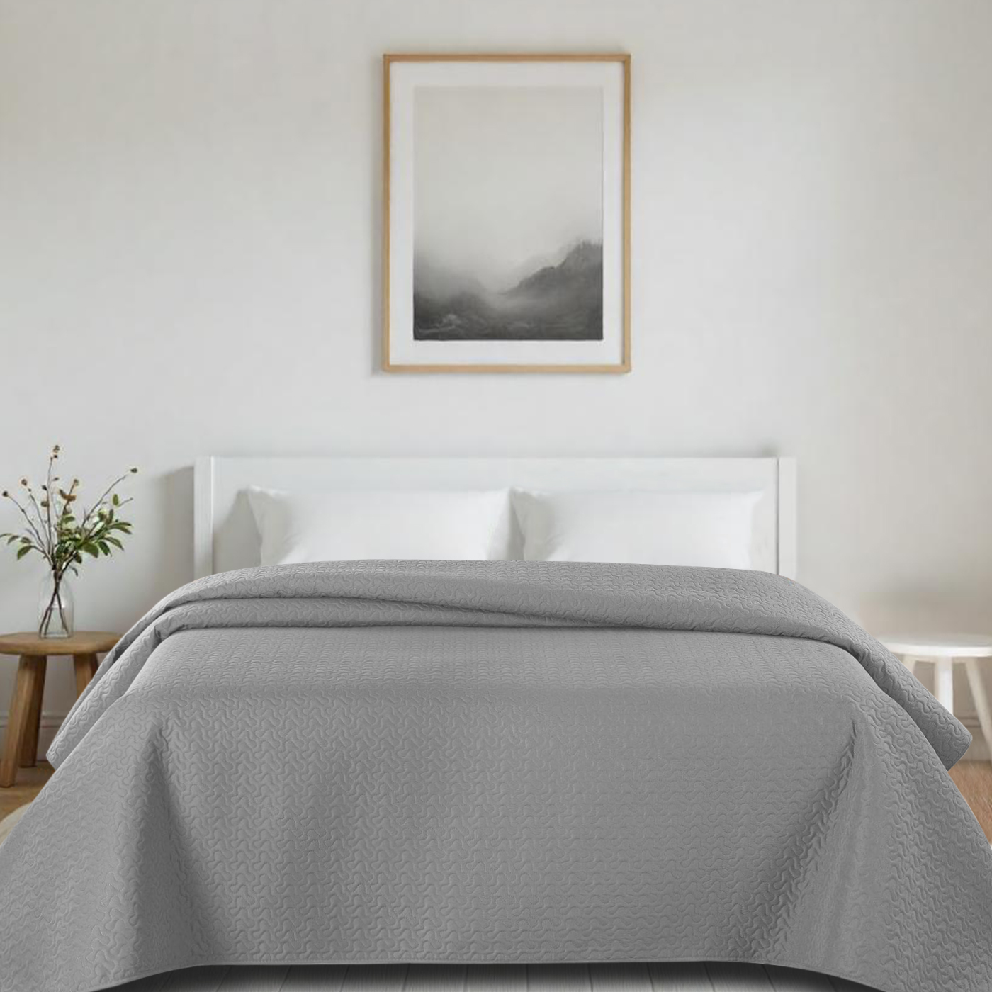 Colcha Bouti Estampada o Lisa, Multiusos para Verano y Entretiempo, 100% Poliéster, Colcha Cubre Cama Fina, Suave. Ideal para Decorar su dormitorio. Disponible en Todas Las Medidas