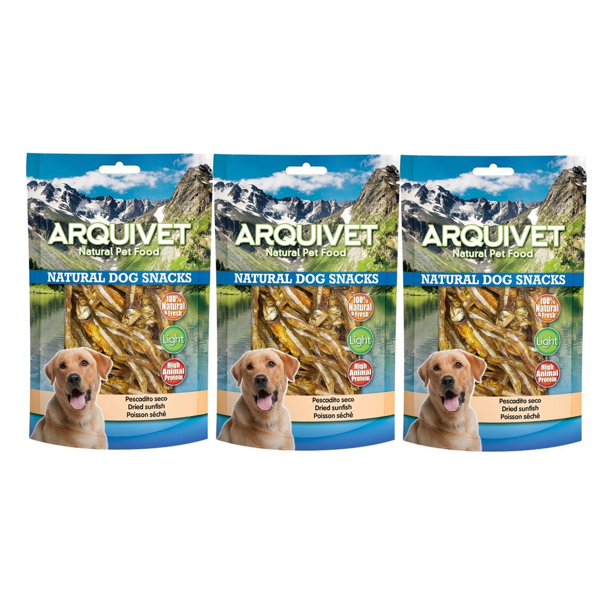 Pack de 3 bolsas - Arquivet Snack Natural para Perros de Pescadito Seco 100 gr