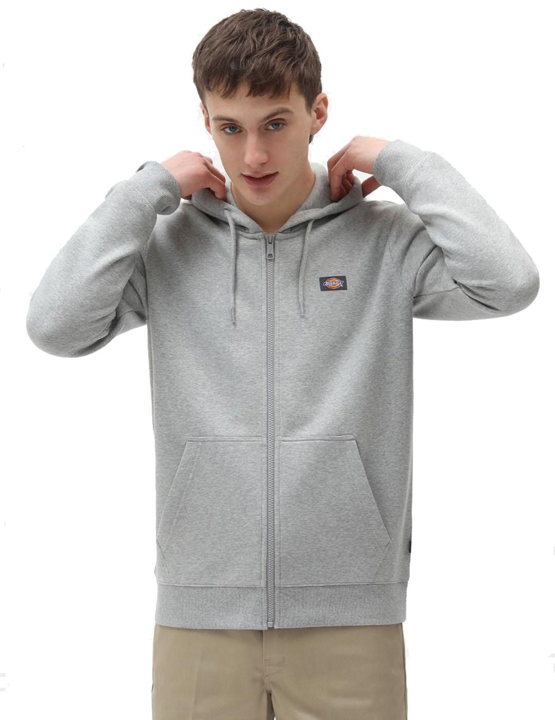 Sudadera Hombre Dickies Oakport Zip Gris - Corte Clásico