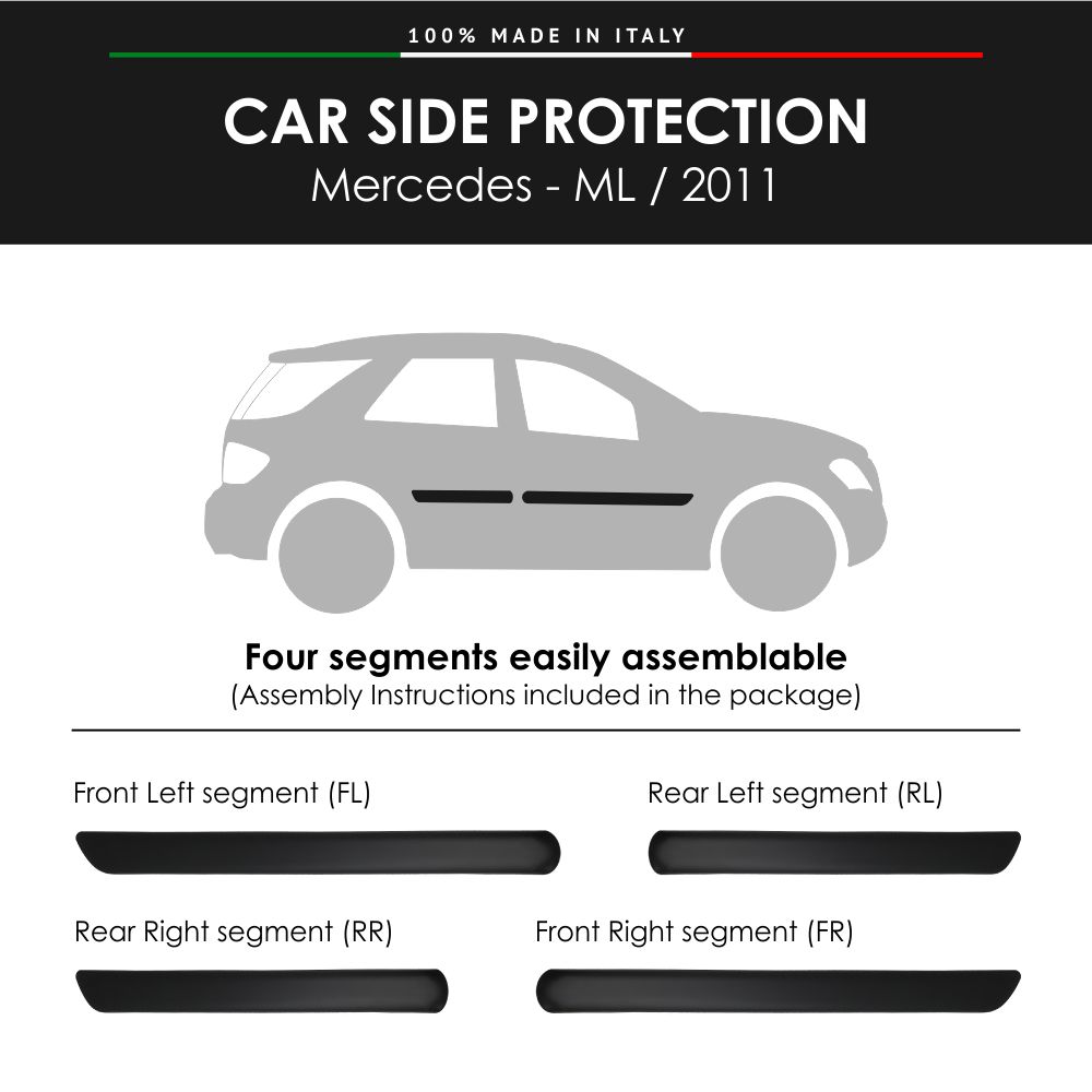 Molduras laterales Parachoques para Mercedes ML 2011 con Doble Cara Pegatina 3M