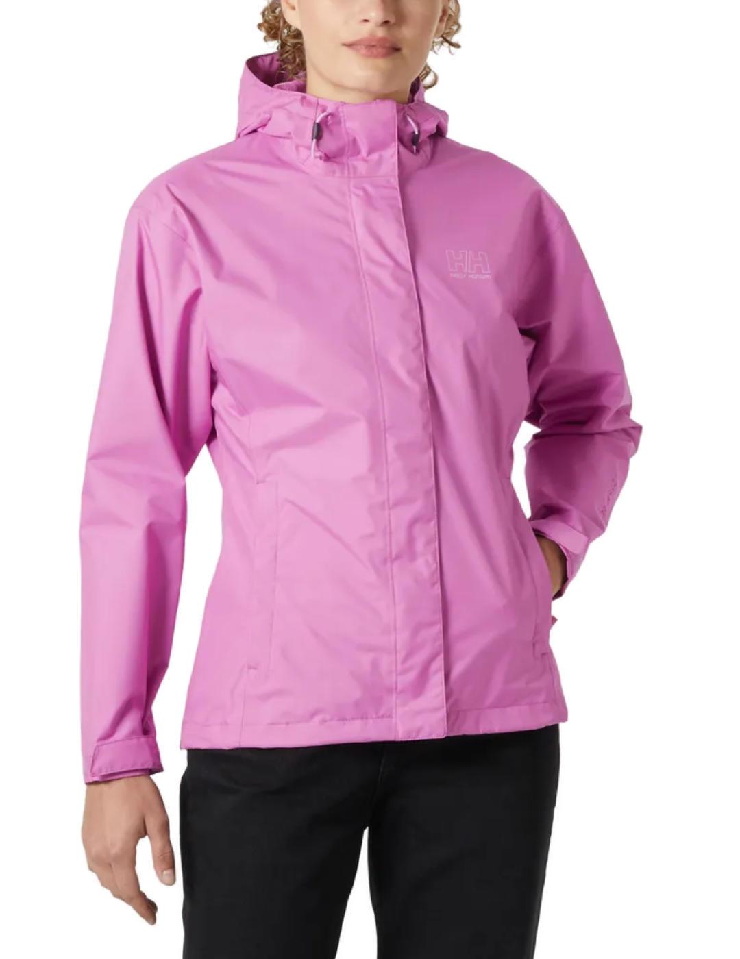 Chaqueta Helly Hansen Seven rosa con capucha para mujer