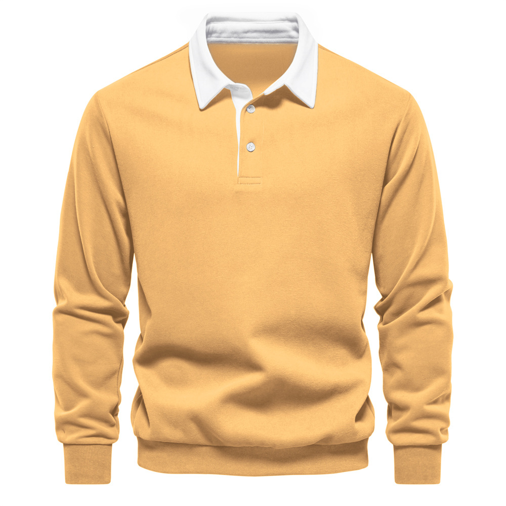 TK Sudadera de manga larga con cuello tipo Polo para hombre, sudadera moderna de talla europea, informal, versátil, de alta calidad, novedad de Otoño de 2024