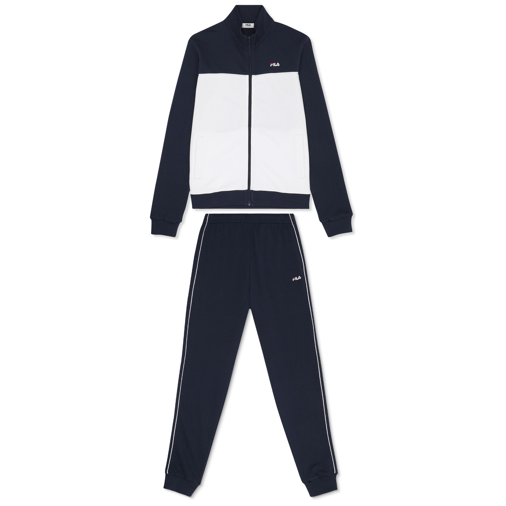 FILA | Conjunto Deportivo Hombre, Modelo Campostino Regular Track Suit, Chaqueta y Pantalón a Juego en Felpa Francesa de Algodón y Poliéster