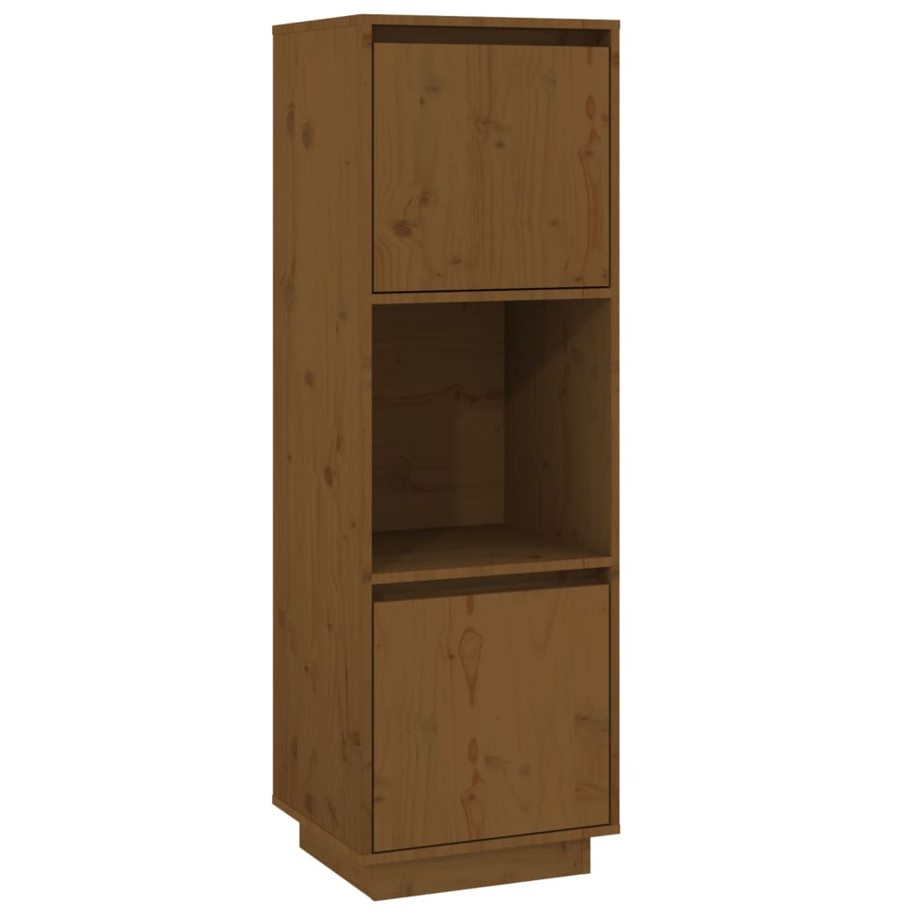 Vidaxl Aparador Alto de Madera Maciza de Pino 38x35x117 Cm - Mueble de Almacenaje de Salón