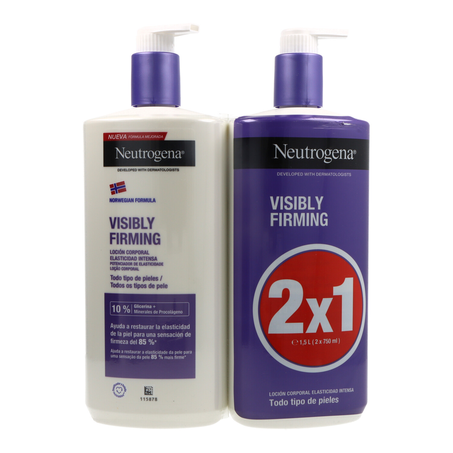 Neutrogena Visibly Renew Locion Corporal Reafirmante 2x750 ml Promo