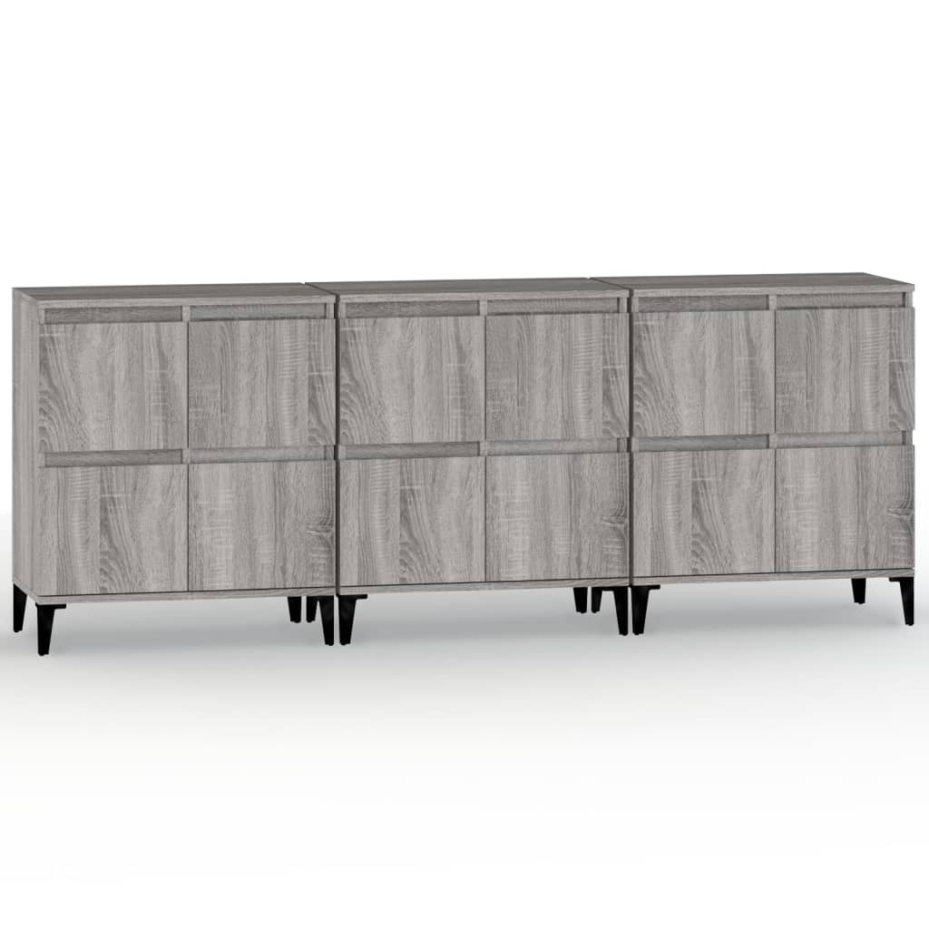 Vidaxl Aparadores 3 Uds Madera Contrachapada 60x35x70 Cm