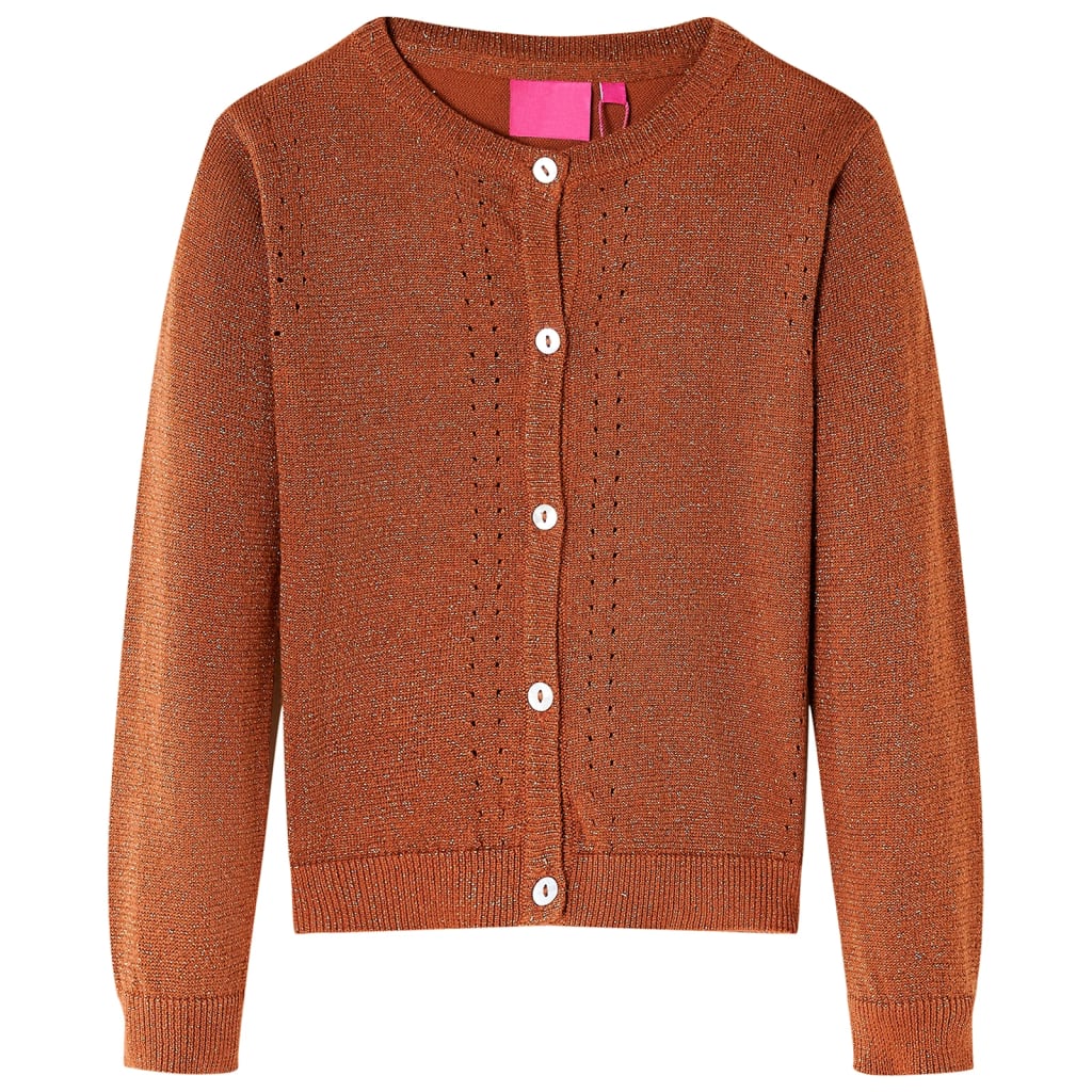vidaXL Cárdigan de punto infantil color coñac 92