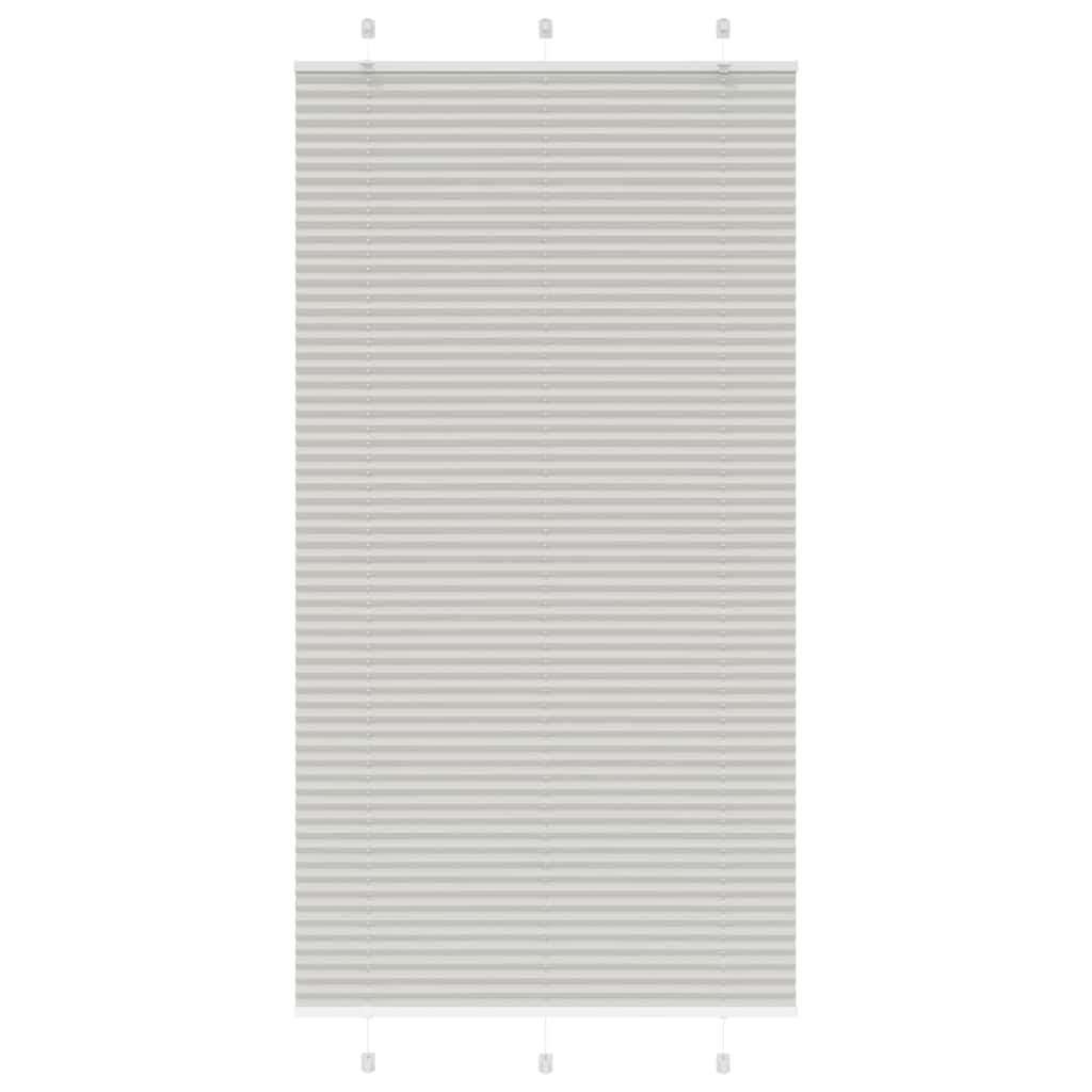 vidaXL Estor Plisado gris claro Tela Poliéster en dimensiones 100x100 cm/100x150 cm/100x200 cm y más | protección solar decorativa para ventanas hogar oficina dormitorio fácil de instalar