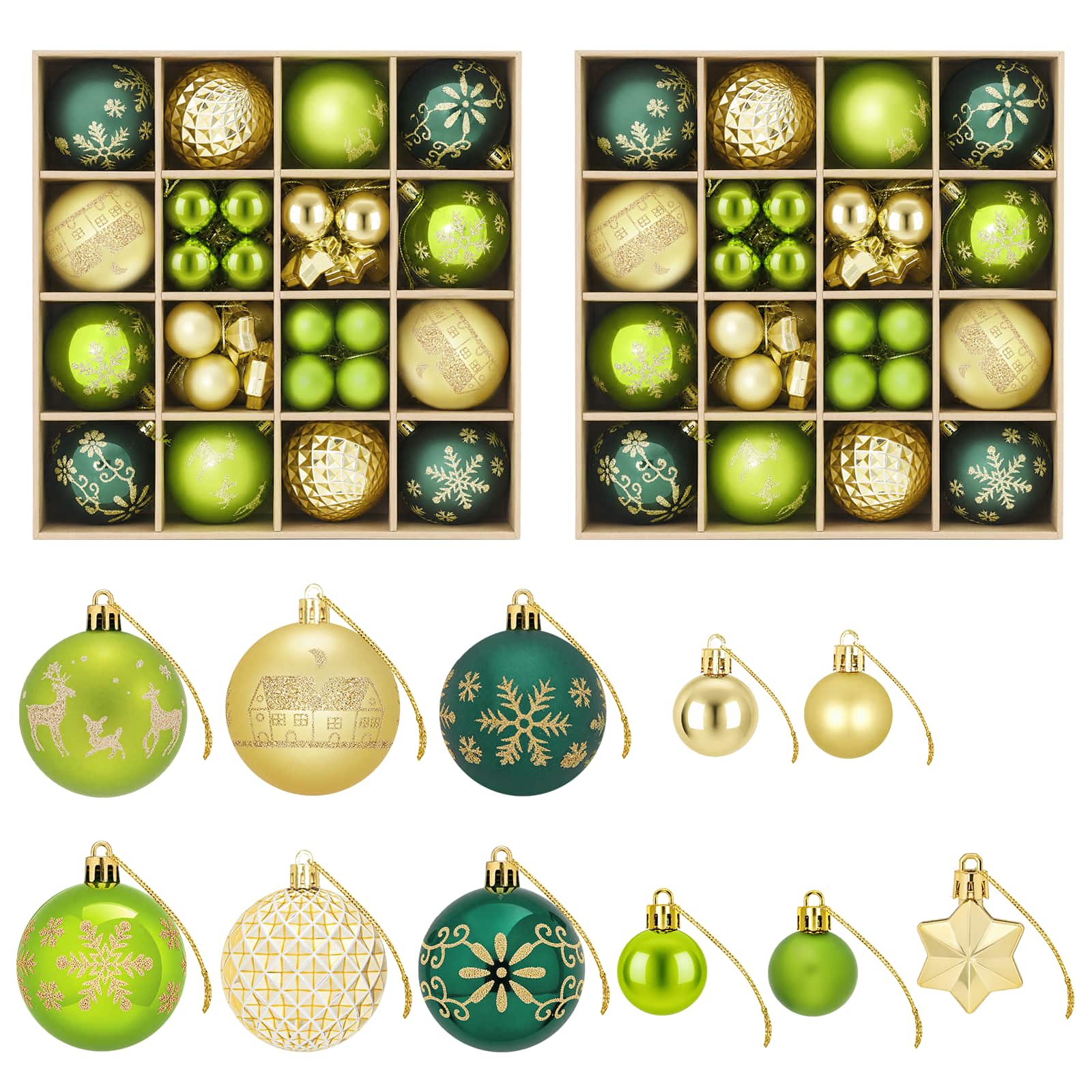 vidaXL Juego de bolas navideñas 88 uds.  Ø 6 cm Plástico Multicolor