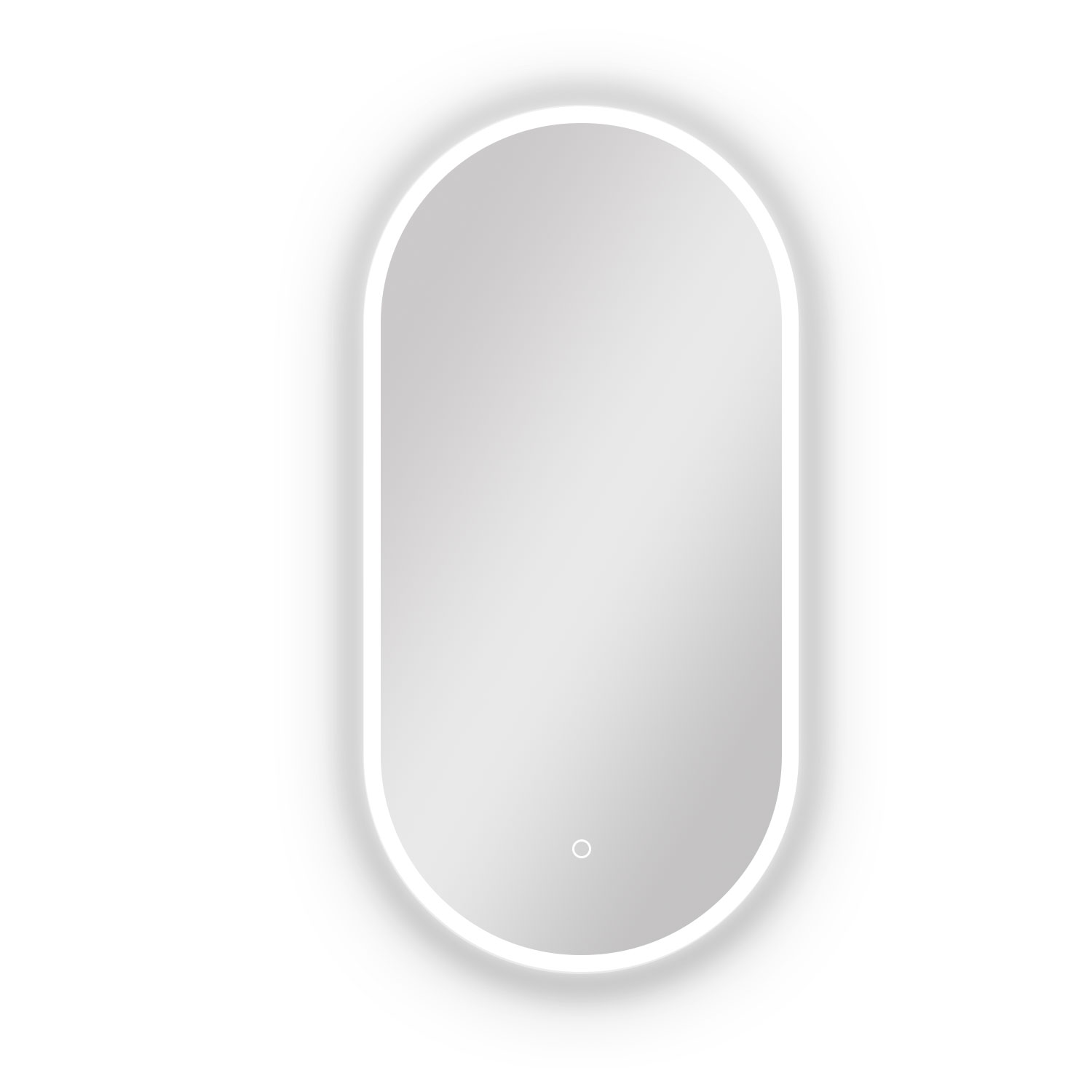 Aica Espejo de baño LED 45 x 90 cm, ovalado, antivaho, luminosidad regulable