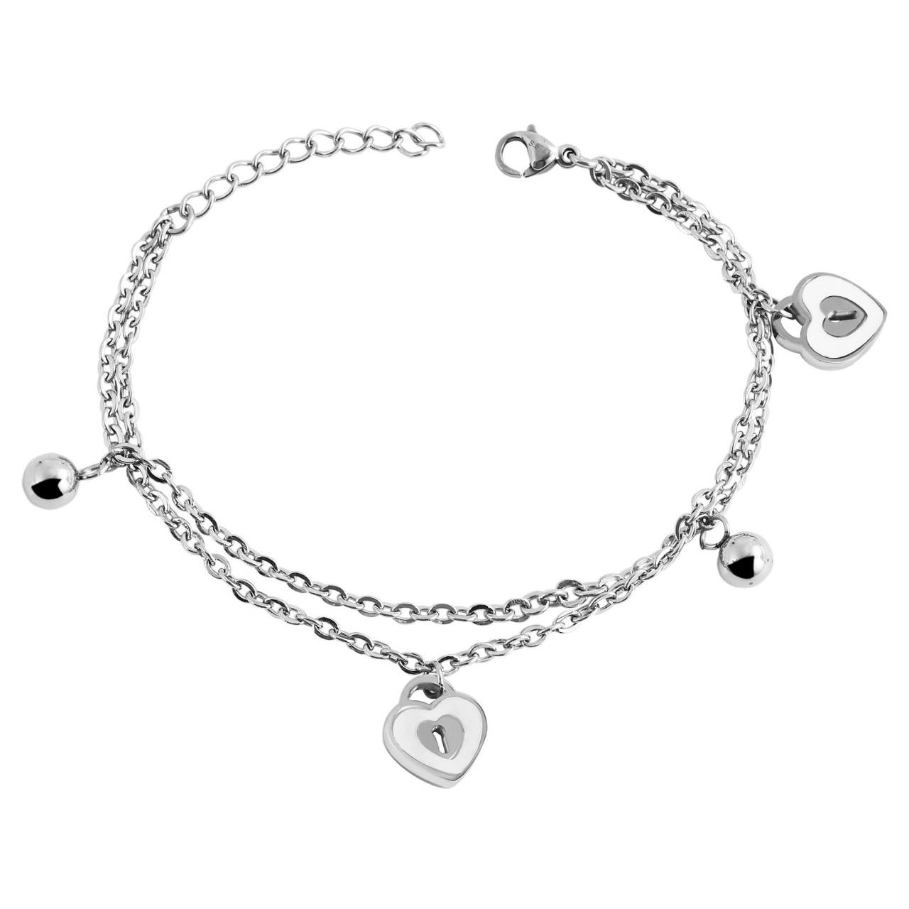 Akzent® Pulsera Prateada em Aço Inoxidável - 0300