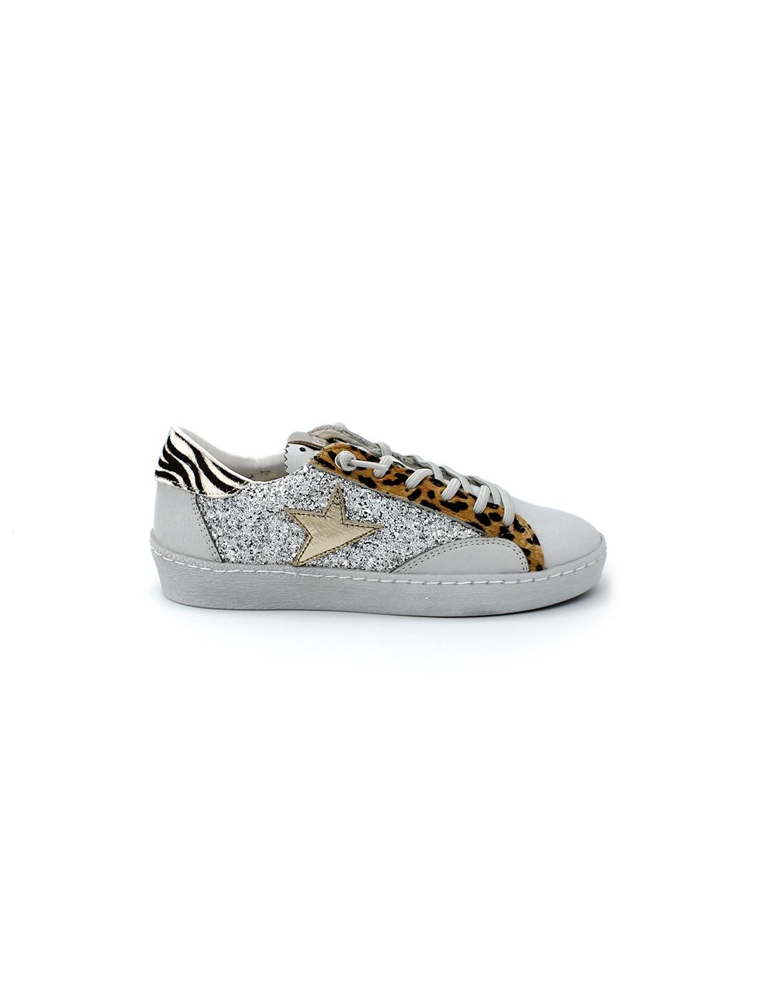 Bamba CETTI CL- 1342 Glitter Blanco Mujer.