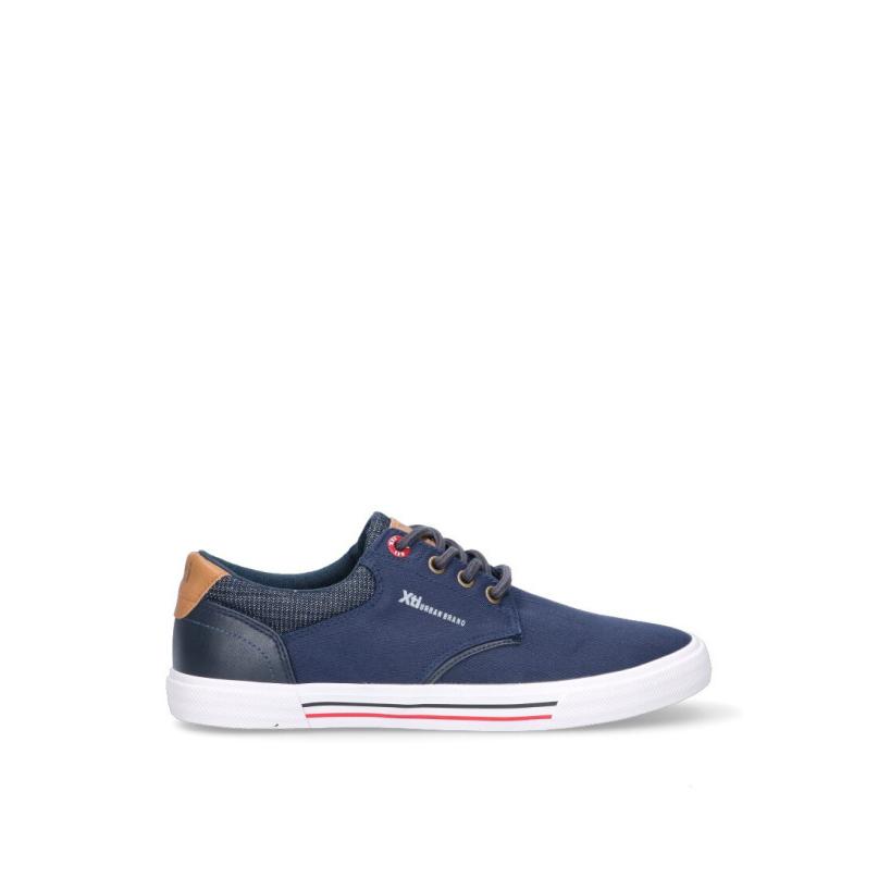 Zapatillas Lona Xti - Hombre - Suela Plana - Modelo 44833 - Color Marino