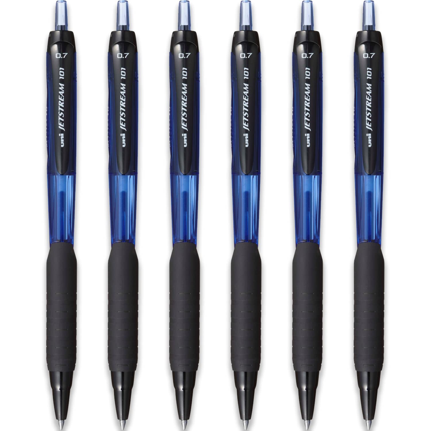 uni-ball Jetstream SXN-101-7N - Bolígrafo retráctil (punta de 0,7 mm, 6 unidades), color azul