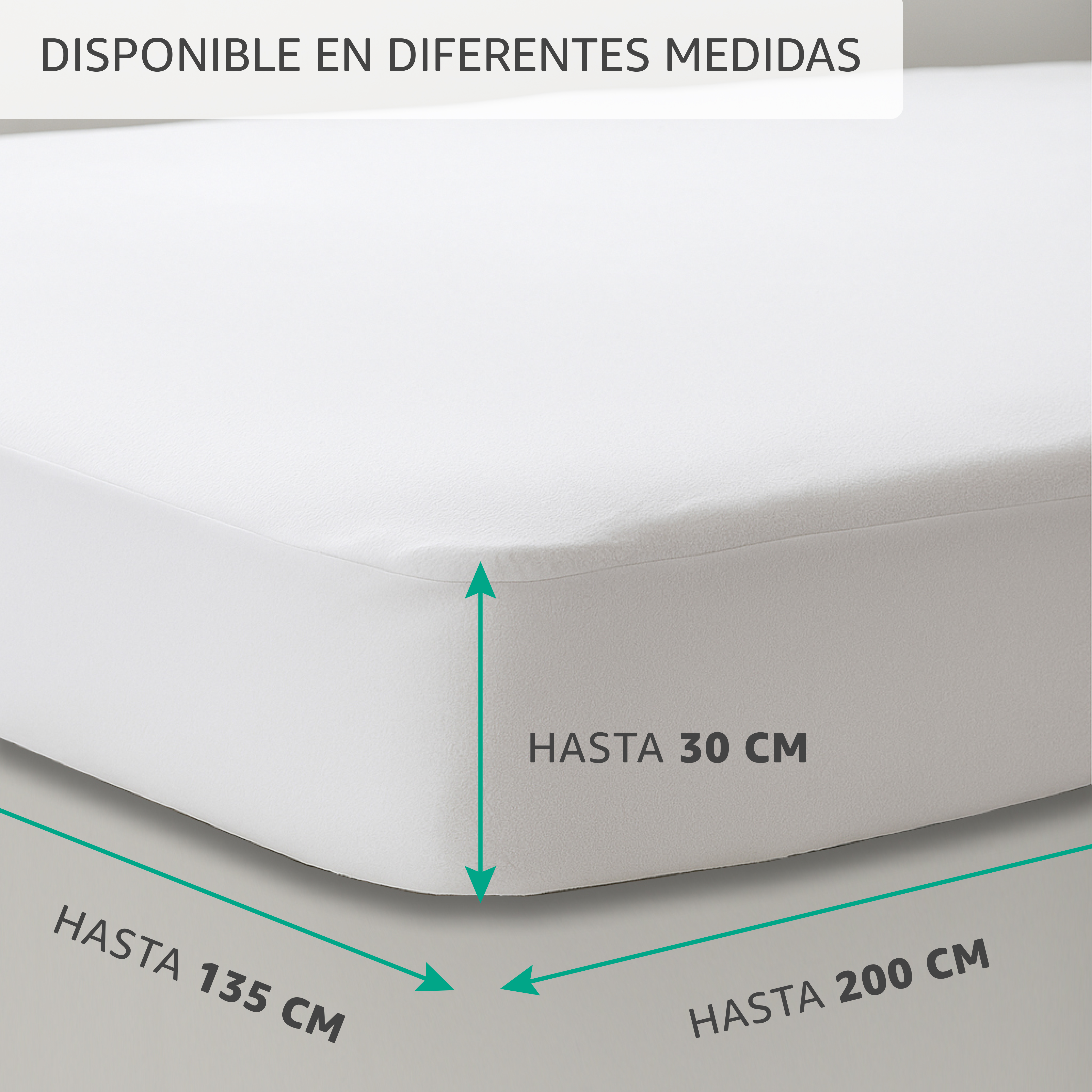 VALENTIA HOME Protector Colchon PUNTO I  Impermeable y Transpirable, | ajustable 30cm de altura | 🔇 silencioso | Antiacaros I - Lavable, Elastico, muy suave, Maximo confort. Tamaños de cama 90cm 105cm 135cm 150cm 180cm y 200cm, largos validos 190/200cm