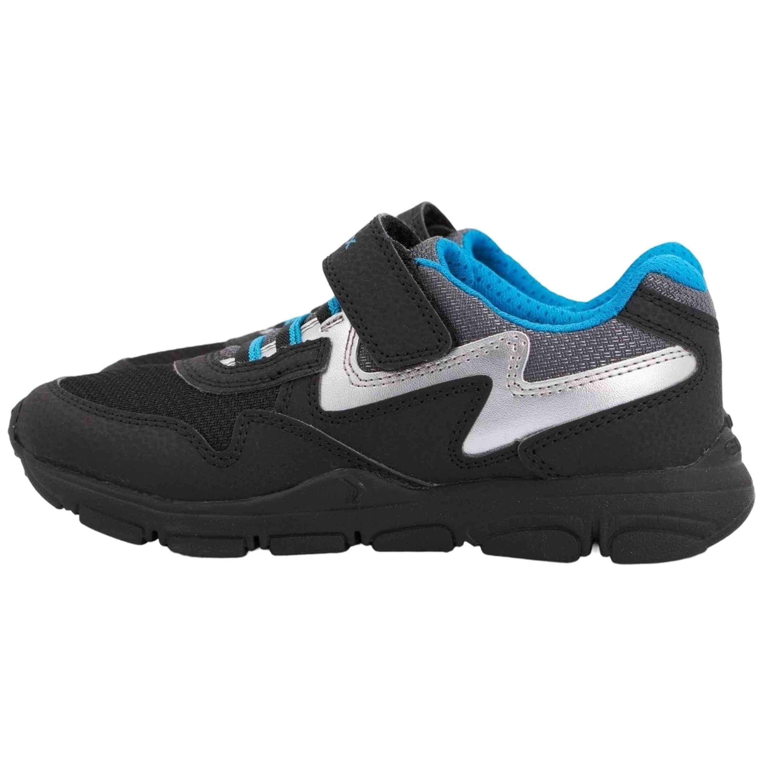 Zapatillas Geox modelo New Torque "Negro/Plata" para Niños en color Negro