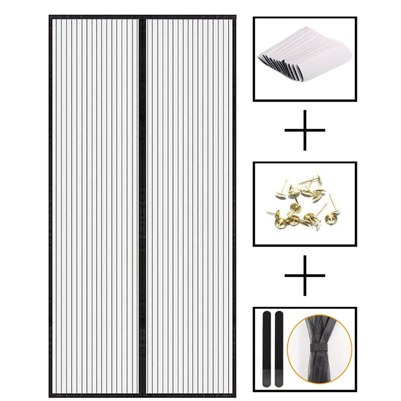 TK Mosquitera Puerta Magnetica Corredera Cortina Mosquitera Magnética para Puertas Cortina de Sala de Estar la Puerta del Balcón Puerta Corredera de Patio (Negro o blanco)