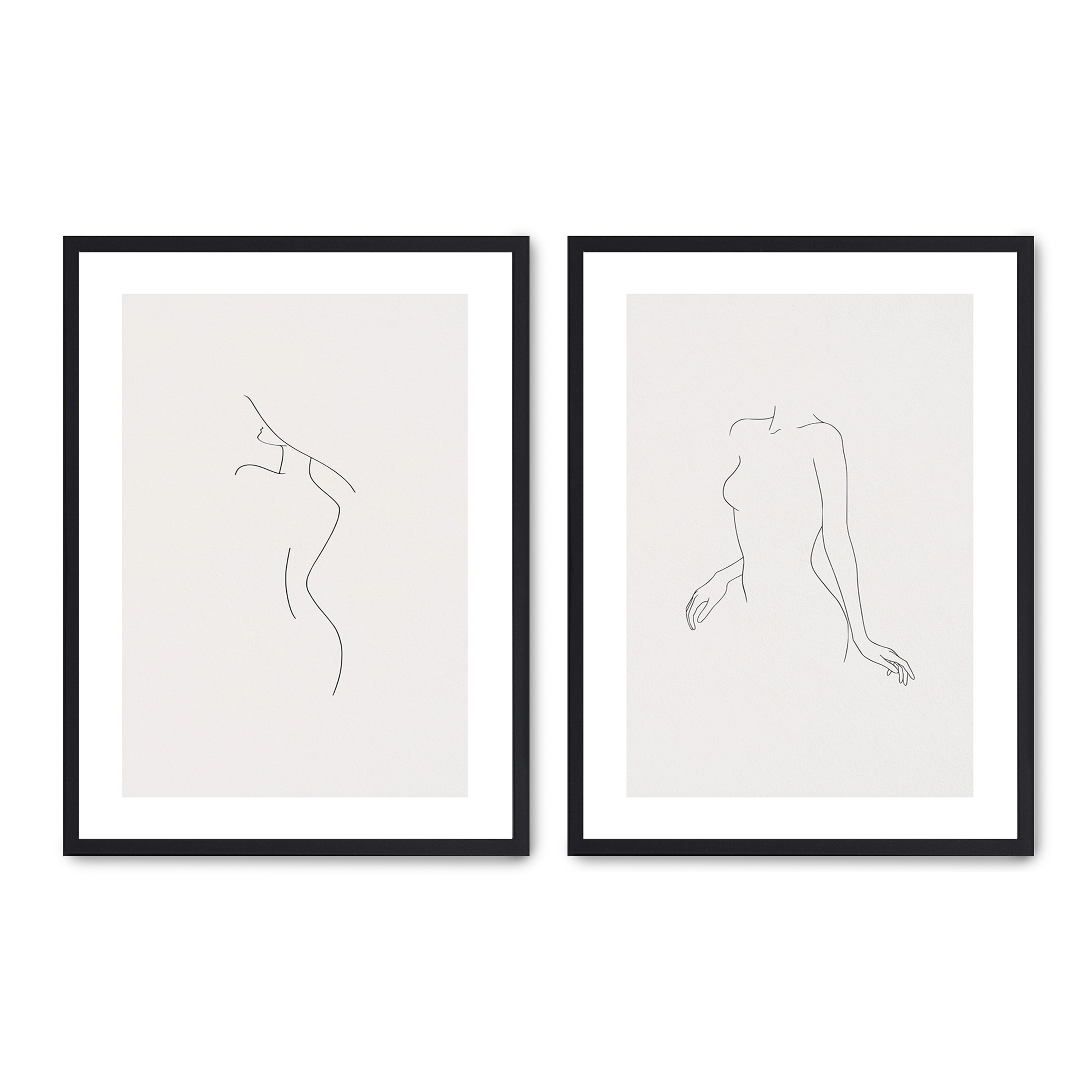 Set compuesto por dos cuadros con marco negro 30x40cm, Póster impreso en papel de calidad premium de 180gr, montado en marco de madera MDF con acabado en color negro, SETS