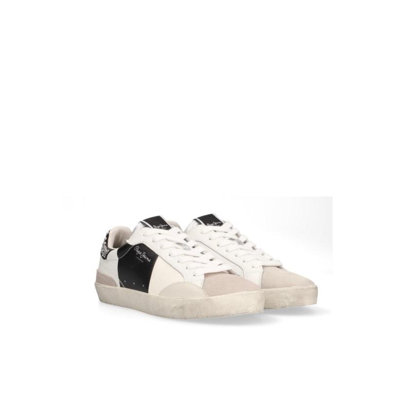 Zapatillas Basico Pepe Jeans - Mujer - Suela Plana - Modelo Pls31568 - Color Blanco