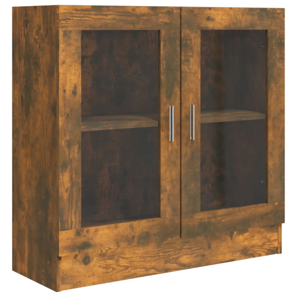 Vidaxl Vitrina Madera Contrachapada 82,5x30,5x80 Cm Blanco Negro Roble Sonoma Mueble Almacenaje Estantería Oficina